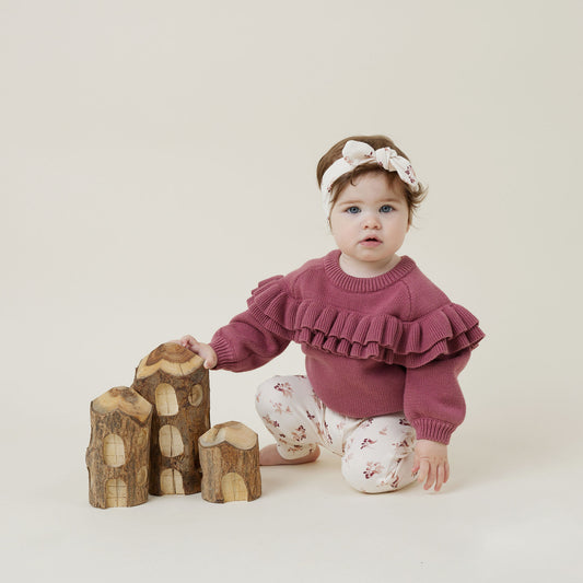 Aster & Oak Berry Ruffle Knit Jumper