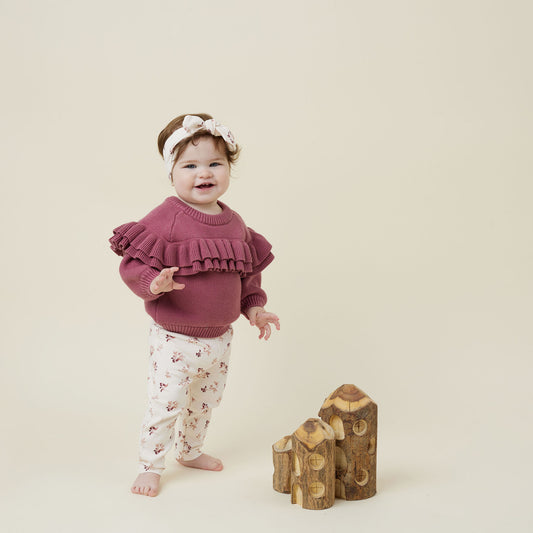 Aster & Oak Berry Ruffle Knit Jumper