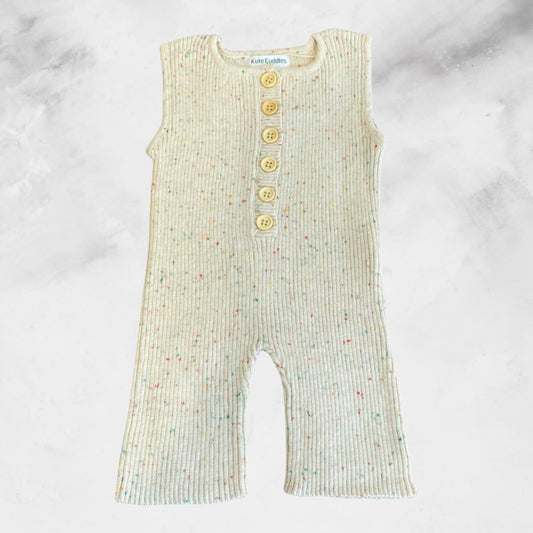 Kute Cuddles Sprinkled Ribbed Playsuit - Billie