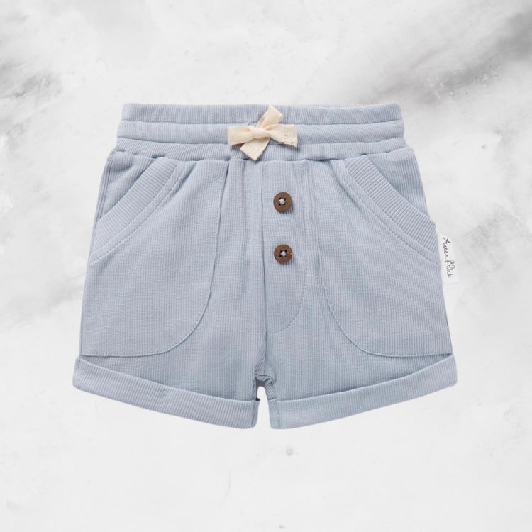 Aster & Oak - Zen Blue Rib Pocket Shorts